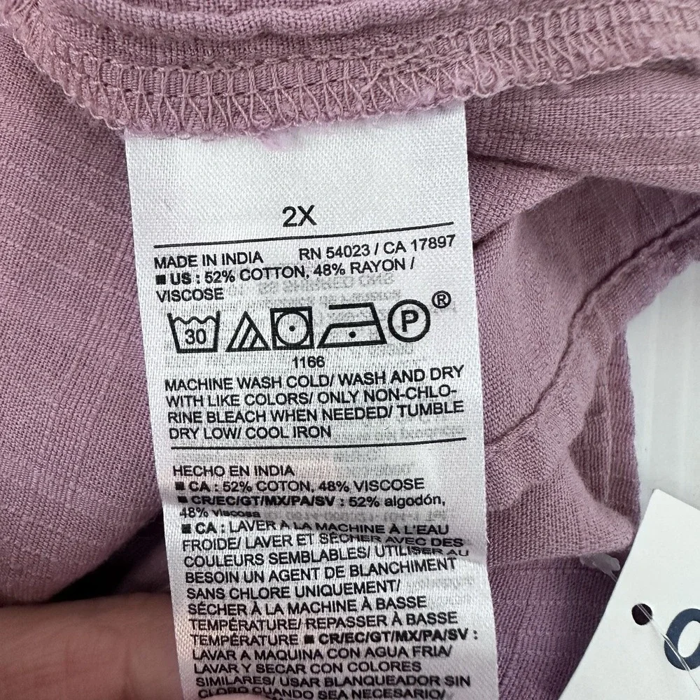 Old Navy Top Womens 2X Ruffle Short Sleeve Keyhole Neck Lightweight Pink - Picture 6 of 6